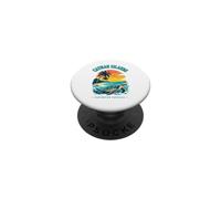 T-Shirt îles Caïmans Paradise des Caraïbes Tortue de mer Coucher de Soleil PopSockets PopGrip Adhésif