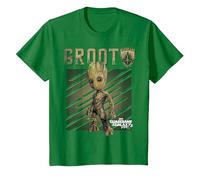 T-Shirt illustré Marvel Guardians Vol. 2 Baby Groot Shield C1 T-Shirt, Enfant, Vert Kelly, 3 Ans