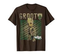 T-Shirt illustré Marvel Guardians Vol. 2 Baby Groot Shield C1 T-Shirt, Homme, Marron, XL