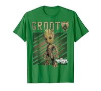 T-Shirt illustré Marvel Guardians Vol. 2 Baby Groot Shield C1 T-Shirt, Homme, Vert Kelly, L
