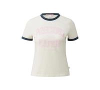 QS T-shirt bleu nuit / rose clair / blanc, Taille L