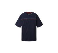 Tom Tailor T-Shirt pour Homme avec imprimé rayé et Logo, 10668-Sky Captain Blue, XL