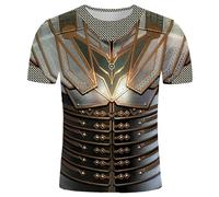 T-Shirt imprimé Armure pour Hommes T Shirts d'été décontractés à col Ras du Cou et à Manches Courtes Tee Shirt Imitation Armor 3D Graphic Printed Tee Shirt Top de Rue pour l'extérieur