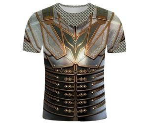 T-Shirt imprimé Armure pour Hommes T Shirts d'été décontractés à col Ras du Cou et à Manches Courtes Tee Shirt Imitation Armor 3D Graphic Printed Tee Shirt Top de Rue pour l'extérieur