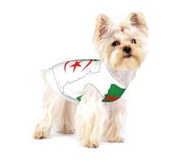 T-shirt imprimé carte drapeau de l'Algérie pour petits chiens, chemise tendance pour chien, chemises respirantes sans manches pour petits chiens