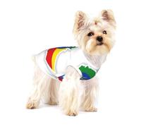 T-shirt imprimé carte drapeau éthiopie pour petits chiens, chemise tendance pour chien, chemises respirantes sans manches pour petits chiens