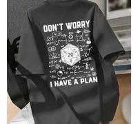 T-shirt imprimé de jeu amusant pour garçon préadolescent avec le texte "Ne vous inquiétez pas, j'ai un plan". Doux et confortable, convient pour les sports de plein air, le port quotidien, le style de