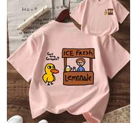 t-shirt imprimé de la chanson du canard "Do You Have Lemonade?" pour préadolescentes, en tissu doux et confortable. Convient pour les sports de plein air, le port quotidien, le style de rue, le style