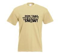 T-Shirt Imprimé Dont Mangez Pas La Neige Jaune Design Fun