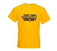 T-Shirt Imprimé Dont Mangez Pas La Neige Jaune Design Fun