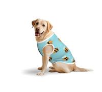 T-shirt imprimé doux motif abeille dessin animé pour chiens de grande taille, vêtements confortables en coton extensible pour chien, pull sans manches (3XL-5XL)