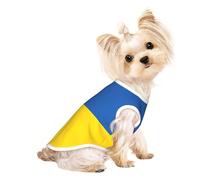 T-shirt imprimé drapeau de l'Ukraine pour animal domestique, gilet doux, extensible, débardeur tendance pour intérieur et extérieur