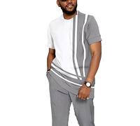 T-Shirt imprimé en 3D Dashiki Africain + Ensemble Pantalon survêtement d’été pour Hommes Costume Traditionnel Africain Dashiki Ensemble Deux pièces