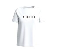 T-shirt imprimé en pur coton femme COMMA Blanc 32
