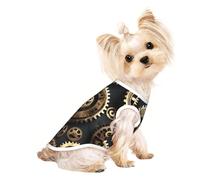 T-shirt imprimé engrenages steampunk pour chien et chat, joli débardeur respirant pour petit chiot chaton usage intérieur extérieur