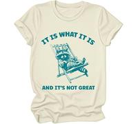 T-shirt imprimé humoristique « It is What It is and Its Not Great », « It is What It is and Its Not Great », pour femme et homme, Jaune crémeux., M