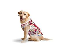 T-shirt imprimé journal scolaire en anglais doux pour chiens de grande taille, vêtements confortables en coton extensible pour chien, sweat-shirt sans manches (3XL-5XL)