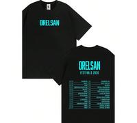 T-shirt imprimé lettres double face album pop 2026 du rappeur Orelsan, coupe oversize confortable, style Harajuku streetwear pour hommes, femmes et ados L,M,S,XL,XXL,XXXLTissu tricoté