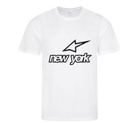 T-Shirt Imprimé New York Étoile Blanc