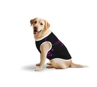 T-shirt imprimé papillon violet et noir pour grands chiens, confortable en coton extensible pour chien, pull sans manches (3XL-5XL)
