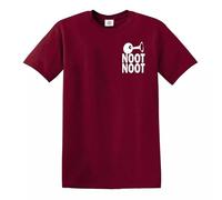 T-shirt imprimé Pingu Noot Noot Pocket - Cadeau amusant et grossier, bordeaux, L