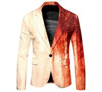 T-shirt imprimé pour homme Thème Halloween Décontracté Col rond Blood Graphique Grande Taille T-shirt Imprimé Couleur unie Costume de fête de bal de fin d'année, Brique rouge., 3XL