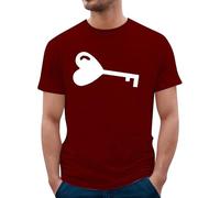 T-shirt imprimé Saint Valentin 2026 avec col rond et manches courtes pour la Saint-Valentin, haut décontracté pour couples masculins et féminins, Bordeaux, 3XL