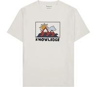 KnowledgeCotton Apparel - Regenerative Organic Cotton Front Print T-Shirt - T-shirt - L - egret