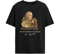 T-shirt imprimé « The Greatest Threat to Our Future is Indifference » de Jane Goodall, Noir , XXL