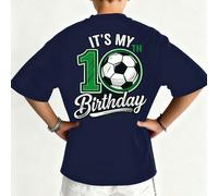 T-shirt imprimé thème anniversaire Coupe du monde de football pour garçons, coupe ample, Top décontracté pour fête sportive pour enfants 6Y,7Y,8Y,9Y,10Y,14Y,11Y,12Y,13YgraphiqueÉtoffe