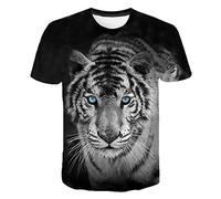 T-shirt imprimé tigre 3D pour homme et femme - Mode d'été à manches courtes - Motif animal - Cool - Pour garçon et fille, 4921, S