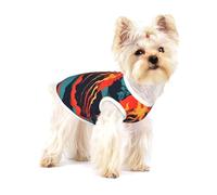 T-shirt imprimé volcan pour petits chiens Chemise tendance respirante sans manches pour petits chiens