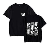 T-Shirt in Cotone per Adulti Olivia Rodrigo Stampa T-Shirt Girocollo Da Uomo E Da Donna T-Shirt Divertente T-Shirt Da Strada Hip-hop T-Shirt Estiva per Coppia T-Shirt per Fan XS-3XL-Black||XS