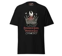 T-shirt inspiré de Hollow Knight Silksong - Fan-Made Hornet Crowned by Song Woven by Silk Artwork - T-shirt gamer unisexe en coton pour une tenue décontractée et un style streetwear, Noir , S