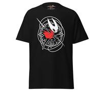 T-shirt inspiré de Hollow Knight Silksong, Hornet in Motion Artwork avec cape rouge, T-shirt unisexe en coton pour gamer décontracté, streetwear et conventions, Noir , S