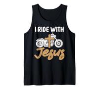 T-Shirt inspiré de Jésus Christ I Ride with Jesus Motorcycle Débardeur