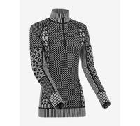 T-shirt intérieur Kari Traa Smekker demi-zip manches longues gris foncé noir femme - L