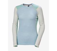 T-shirt intérieure Helly Hansen Lifa Merino Midweight Crew manches longues bleu vert blanc femme - L