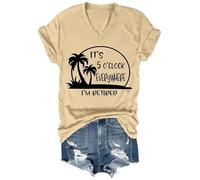 T-Shirt It s 5 o Horloge Partout où Je suis Un t-Shirt de Chemise à la Retraite pour Les Femmes (Beige l)