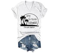 T-Shirt It s 5 o Horloge Partout où Je suis Un t-Shirt de Chemise à la Retraite pour Les Femmes (Blanc XL)