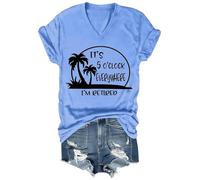T-Shirt It s 5 o Horloge Partout où Je suis Un t-Shirt de Chemise à la Retraite pour Les Femmes (Bleu m)