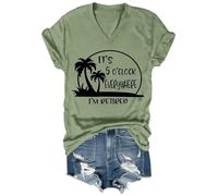 T-Shirt It s 5 o Horloge Partout où Je suis Un t-Shirt de Chemise à la Retraite pour Les Femmes (Vert m)