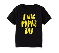T-shirt « It was Papa's Idea » pour garçons et filles, t-shirt d'anniversaire amusant, t-shirt graphique d'été pour enfants et tout-petits, BK2., 12-18 mois