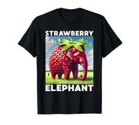 T-Shirt Italien Brainrot Meme pour Enfants Motif éléphant Fraise T-Shirt
