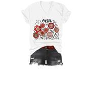 T-shirt « It's Okay to Be Different », « It's Okay to Feel All The Feels », imprimé graphique floral pour femmes et hommes T-shirt à col en V, blanc, M