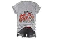 T-shirt « It's Okay to Be Different », « It's Okay to Feel All The Feels », imprimé graphique floral pour femmes et hommes T-shirt à col en V, gris, XL
