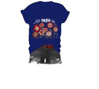 T-shirt « It's Okay to Be Different », « It's Okay to Feel All The Feels », imprimé graphique floral pour femmes et hommes T-shirt à col en V, bleu saphir, L