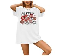 T-shirt « It's Okay to Be Different », « It's Okay to Feel All The Feels », imprimé graphique floral pour femmes et hommes T-shirt à col en V, Blanc-1, L