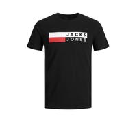 JACK & JONES Men Logo T-Shirt Plus Size | Round Neck Shortsleeve Shirt | Oversize JJECORP, Couleurs:Noir-2, Size:6XL