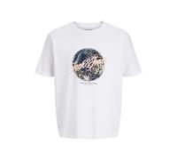 JACK & JONES Jjhonolulu Shape Tee SS Crew Neck, Blanc éclatant., XXL